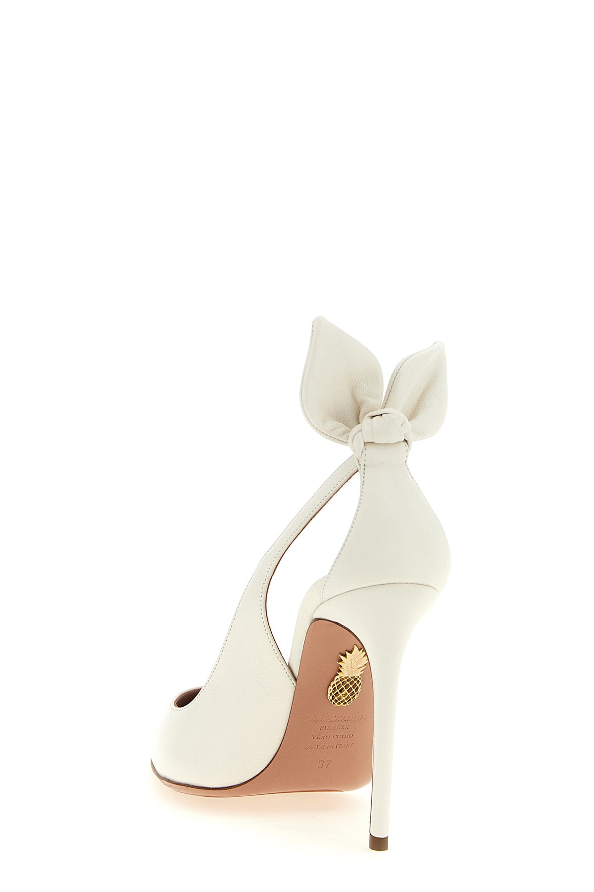 the aquazzura bow tie pump pumps define a tapered silhouette through a sartorial