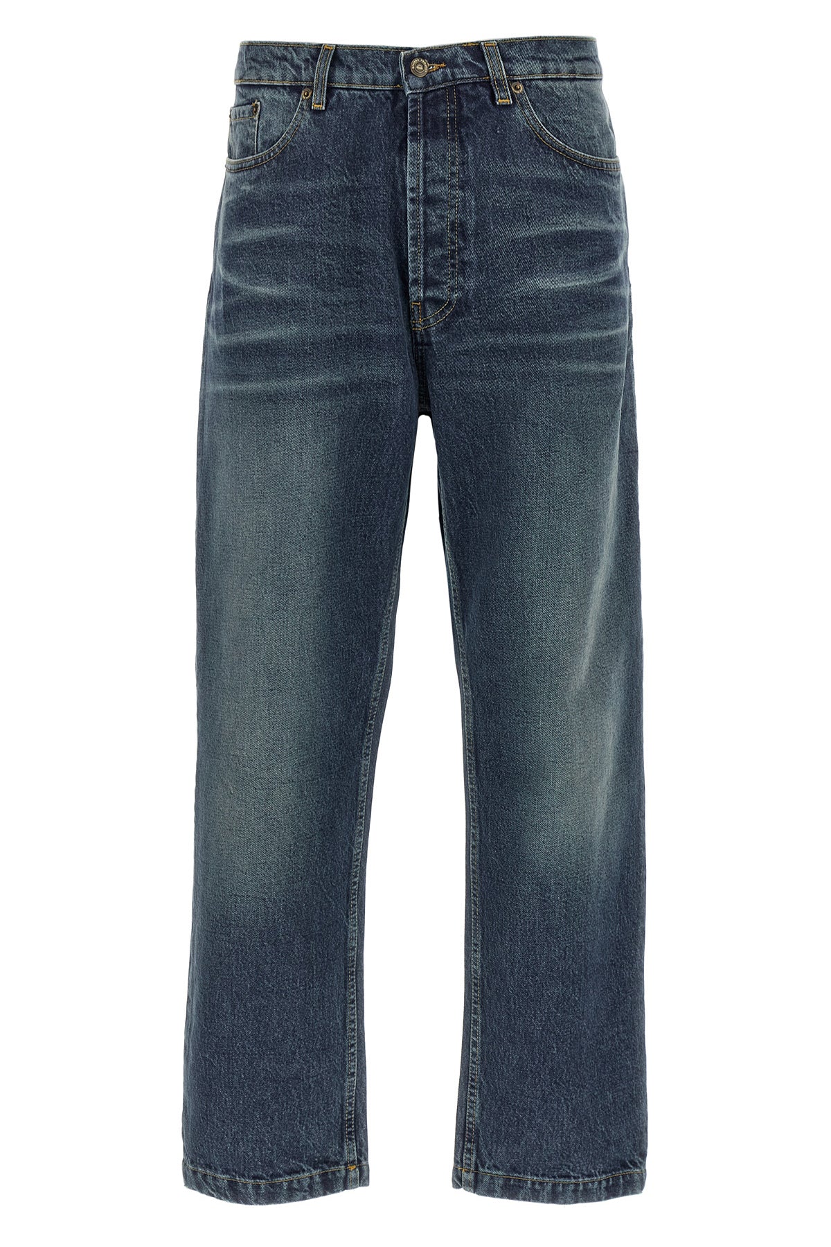 stone-washed cotton denim jeans