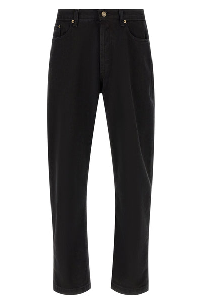 garment-dyed cotton denim jeans