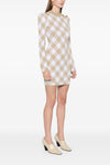 vichy macro print viscose blend dress