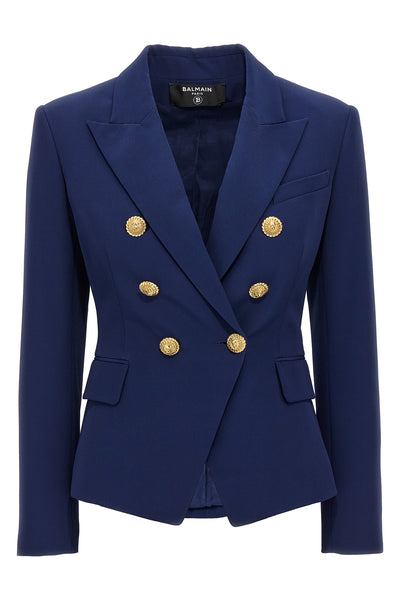double-breasted viscose blazer