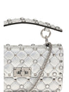 rockstud handbag in laminated leather