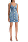 mini denim dress with decorative buttons