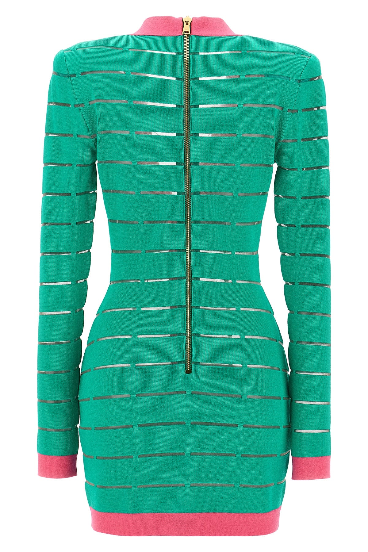 two-tone viscose blend knit dress