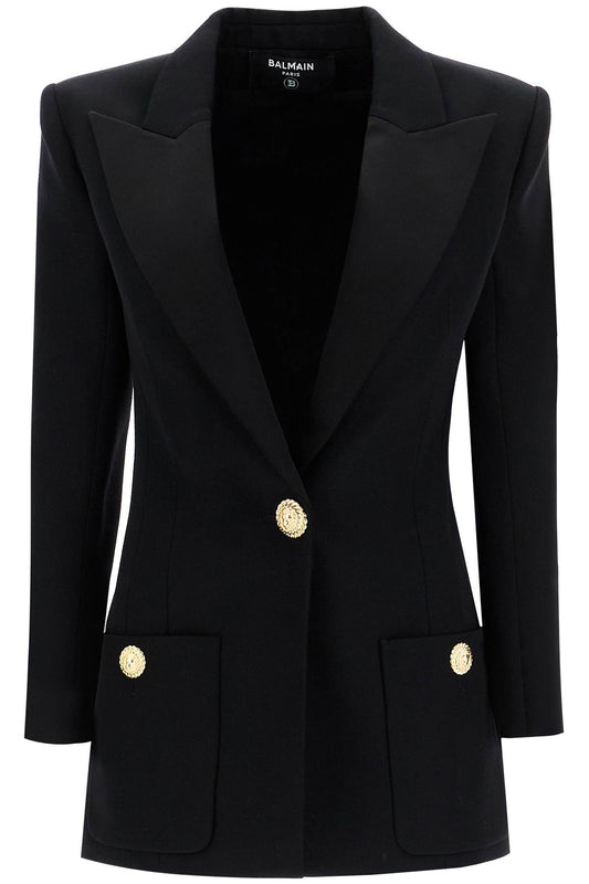 one-button jacket with lapels