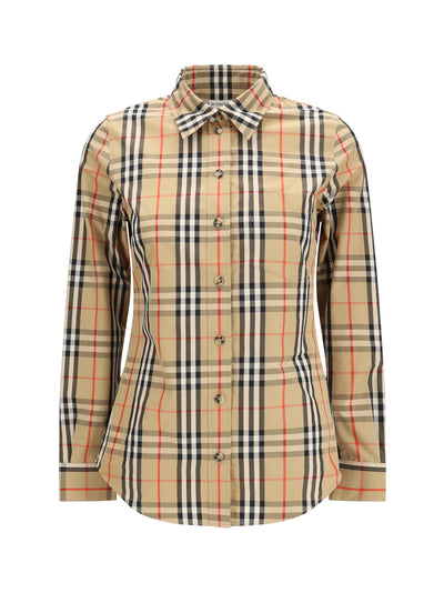 stretch cotton check shirt
