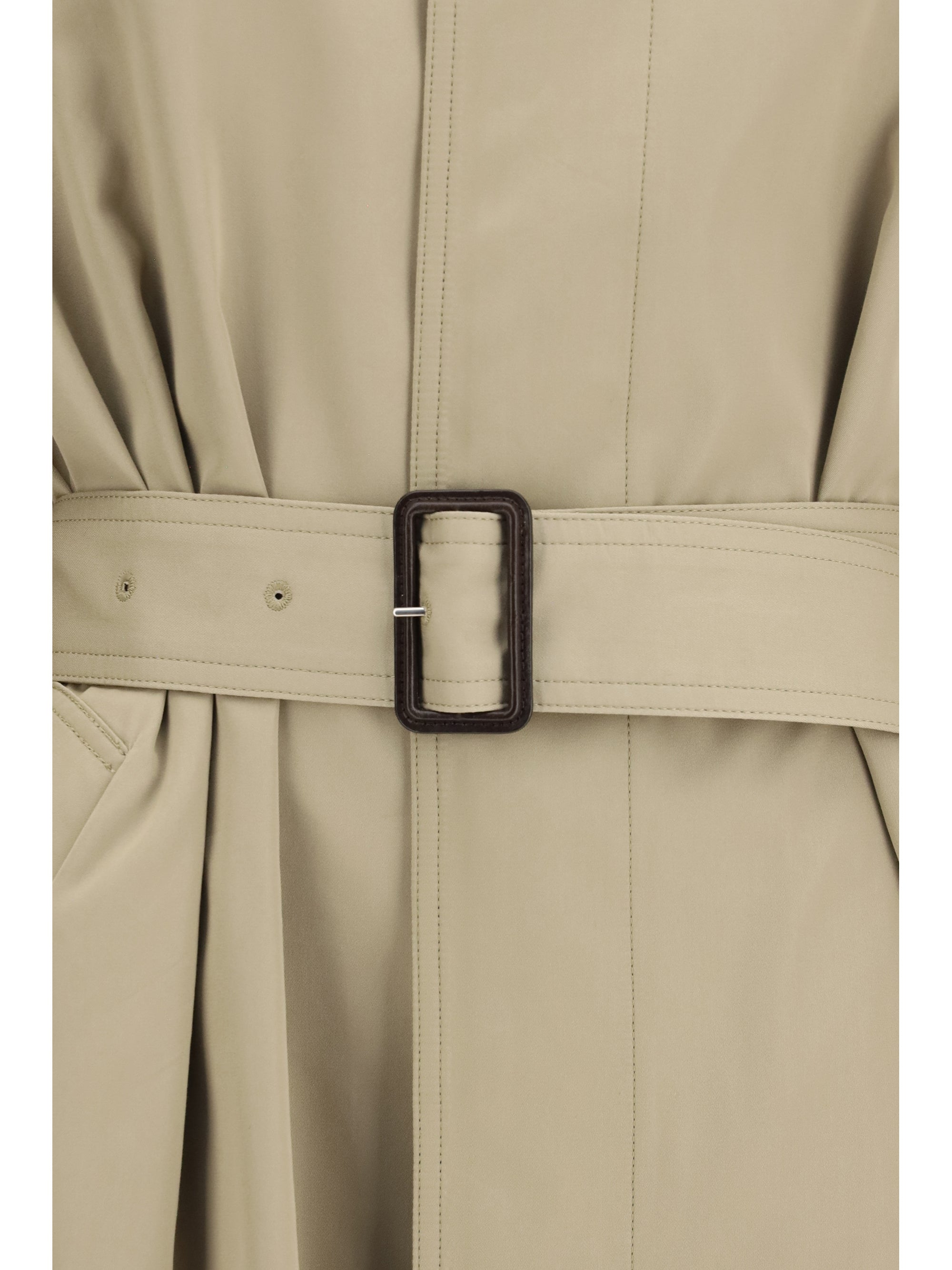 long cotton and silk trench coat