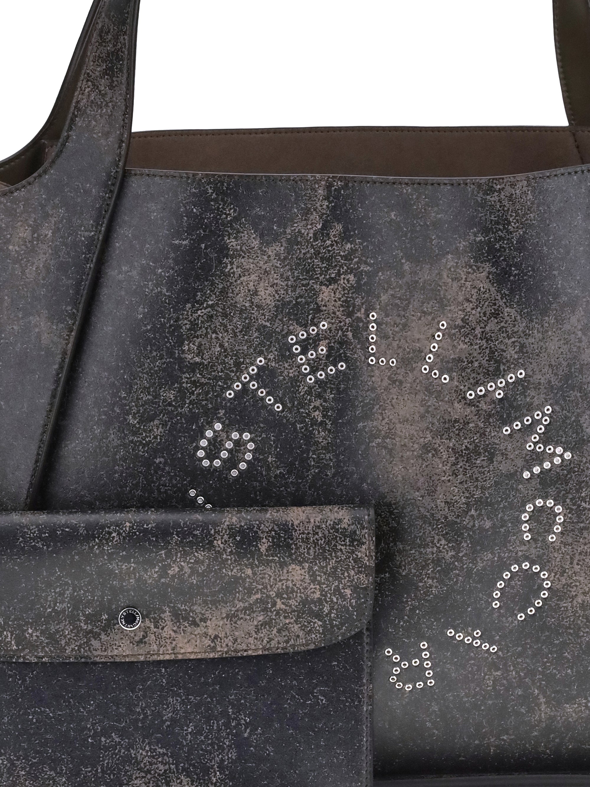 aged effect tote bag