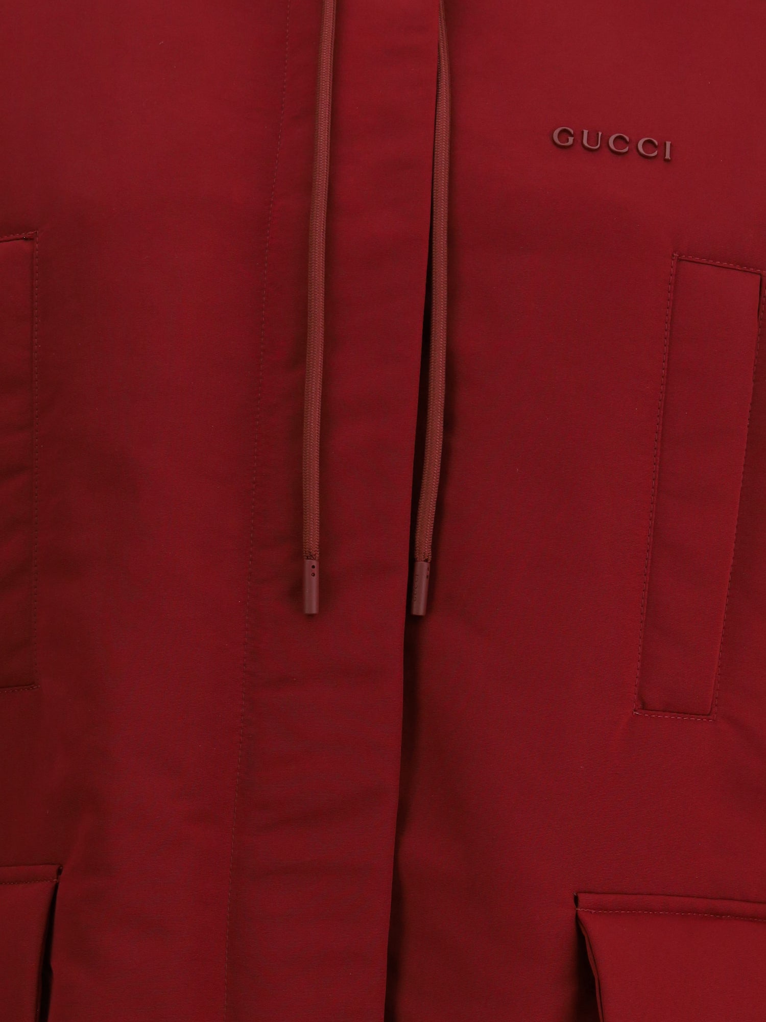 GUCCI 42 red polyester faille jacket