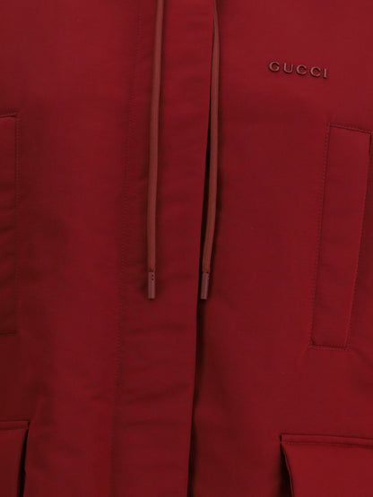 GUCCI 42 red polyester faille jacket