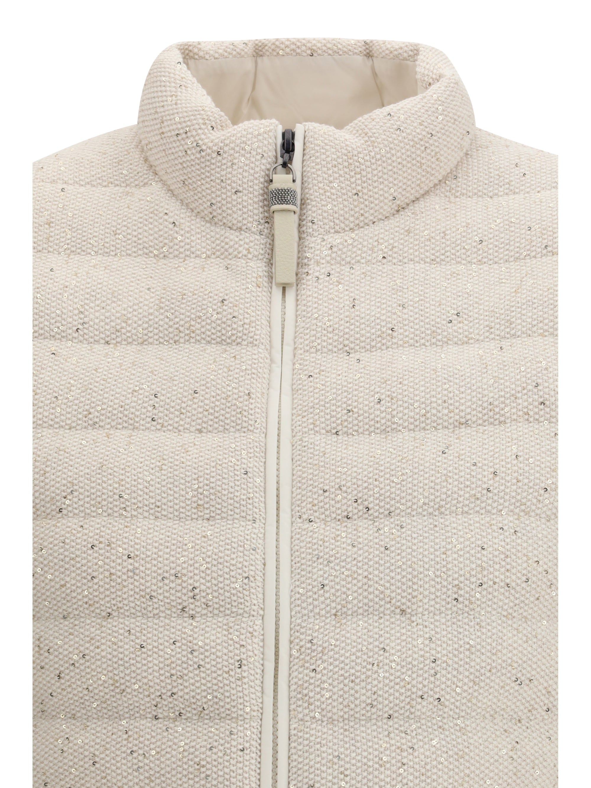 BRUNELLO CUCINELLI 40 cotton padded vest with sequins 