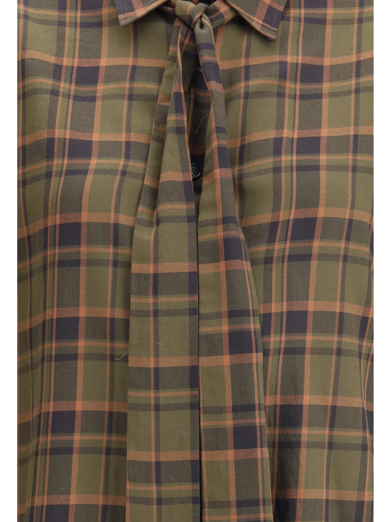 SAINT LAURENT L cassandre check lavallière shirt