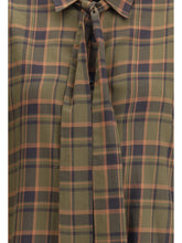 SAINT LAURENT L cassandre check lavallière shirt