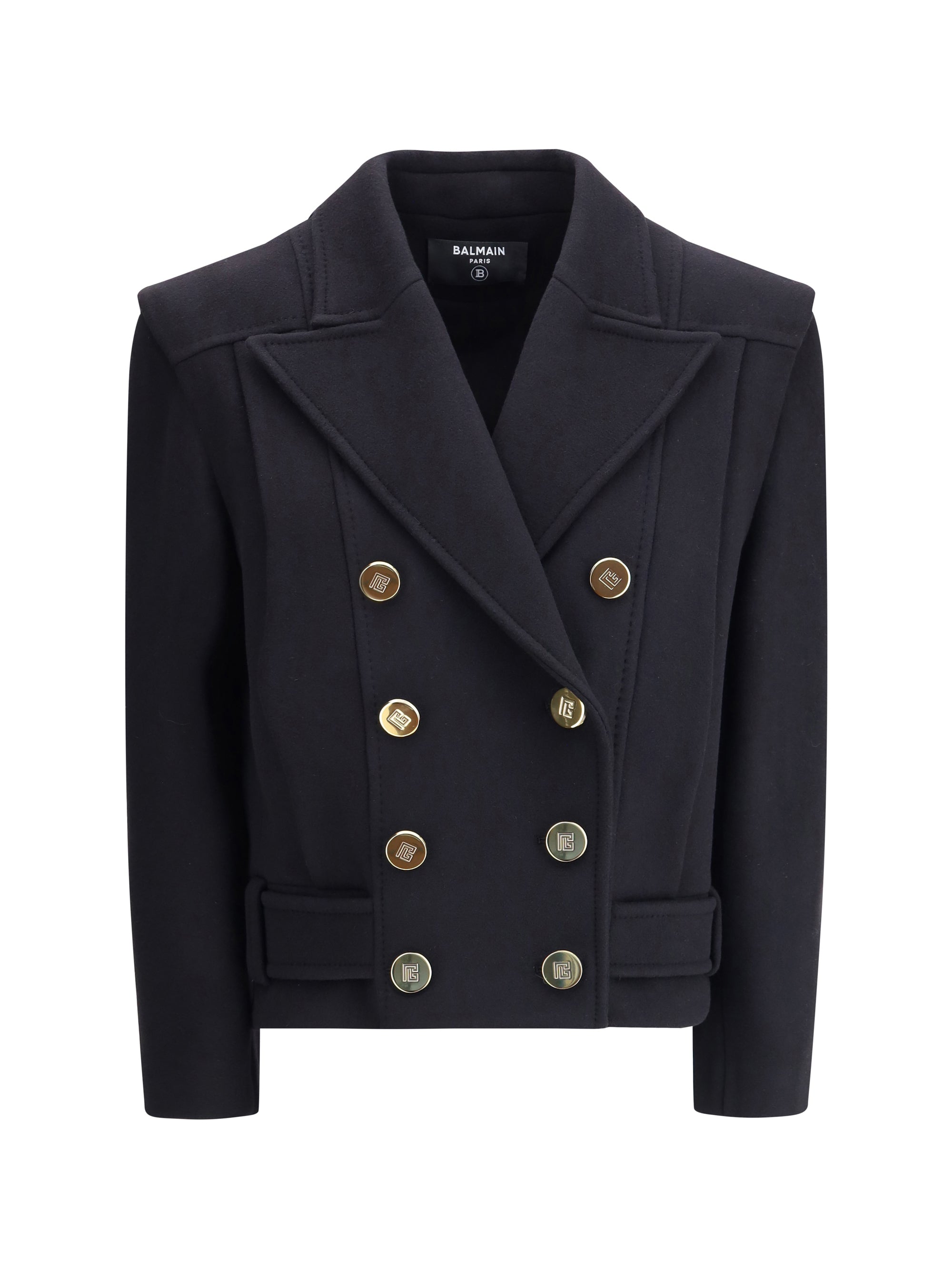 BALMAIN 36 wool double-breasted coat