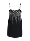 embroidered crepe mini dress with jewel details