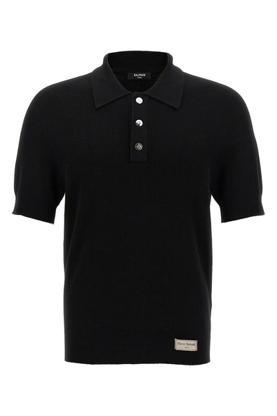 label merino wool polo shirt