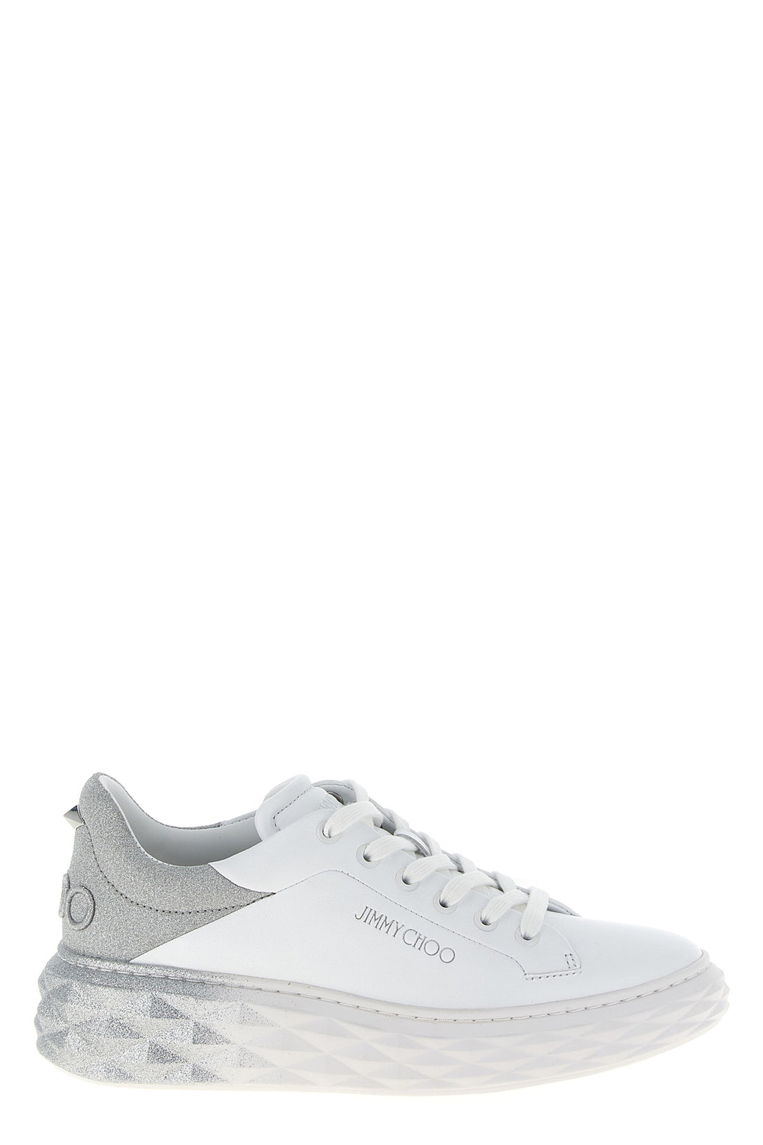 JIMMY CHOO 35 diamond maxi f ii nappa leather sneakers