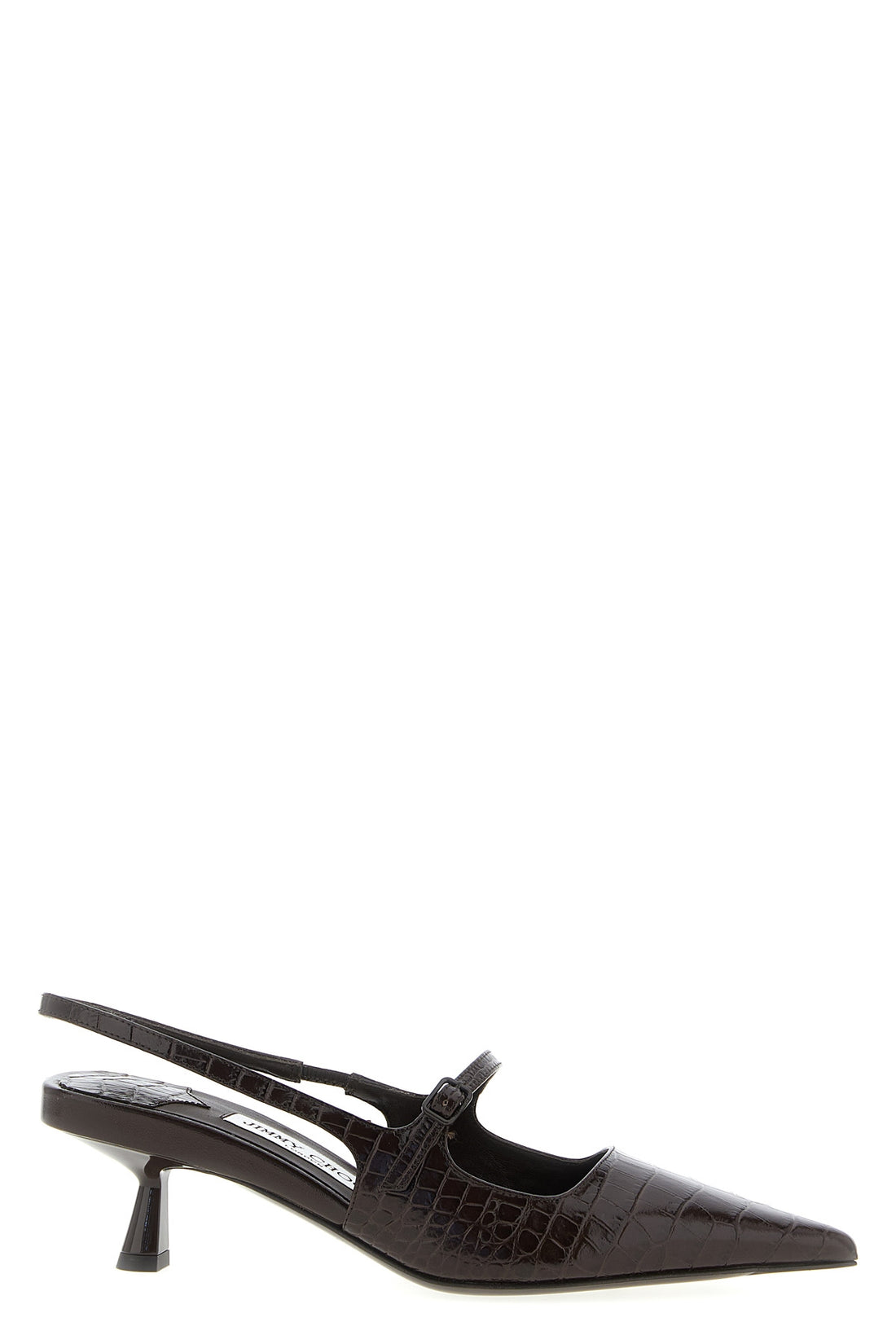 JIMMY CHOO 38.5 didi crocodile-print leather slingbacks
