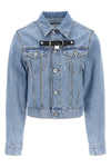 padlock strap trucker cotton denim jacket