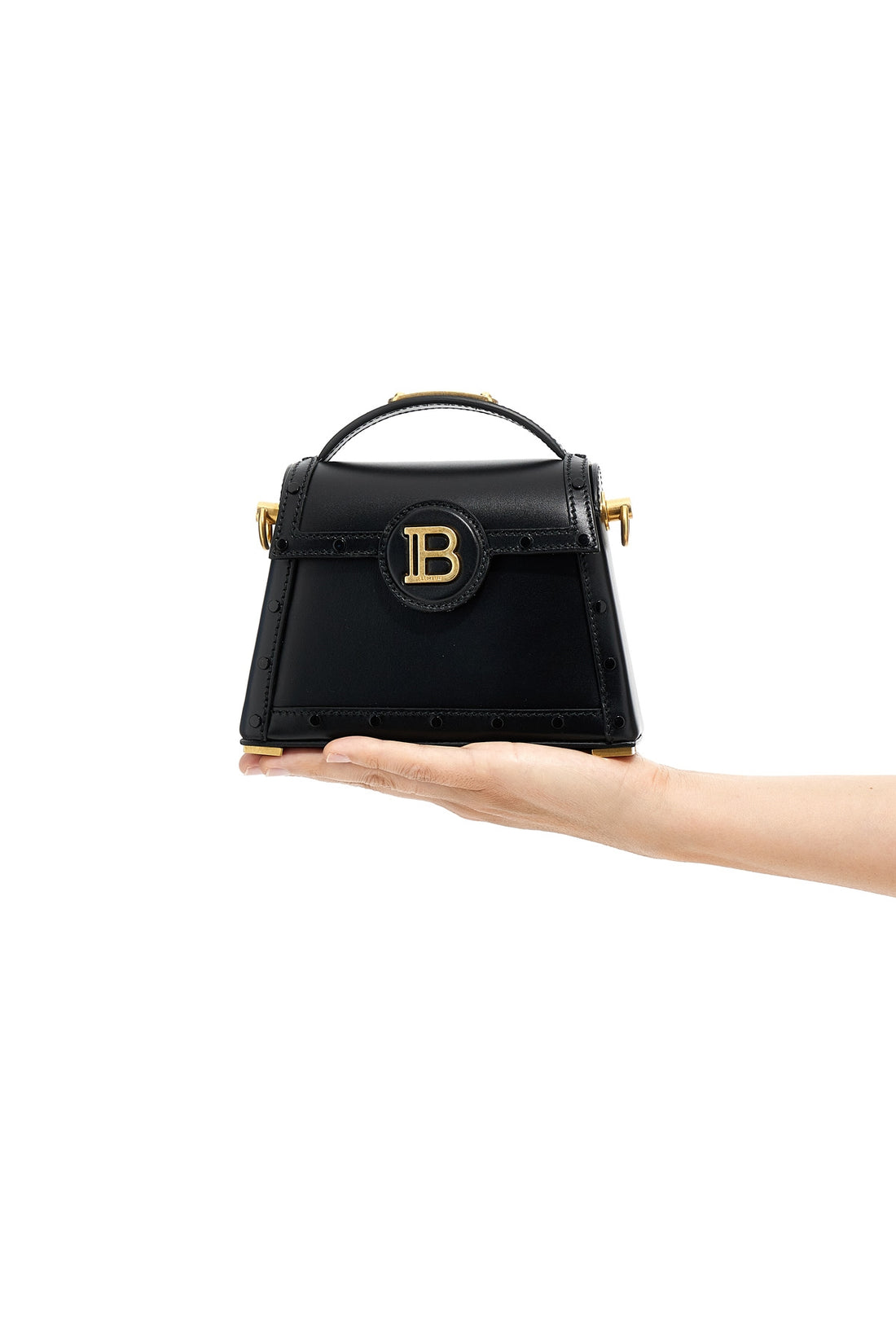 BALMAIN OS small b-buzz dynasty leather handbag