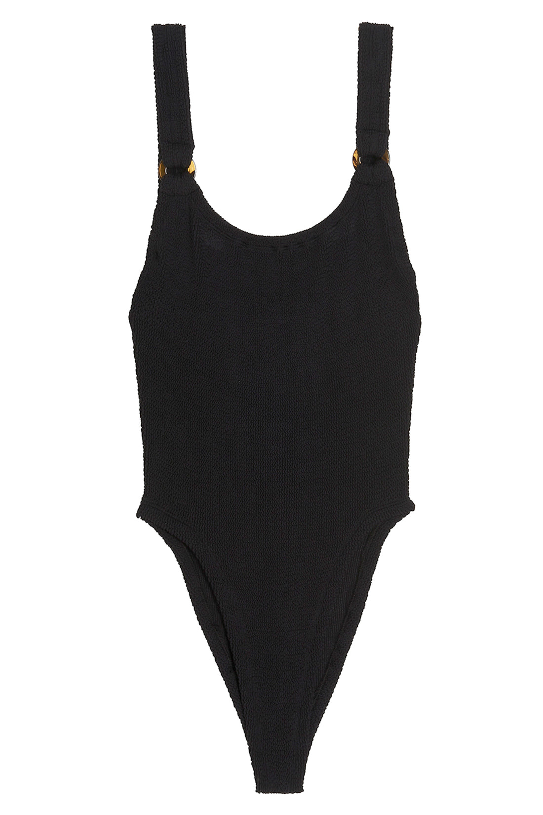 HUNZA G OS domino one-piece swimsuit in the original crinkle(tm) fabric