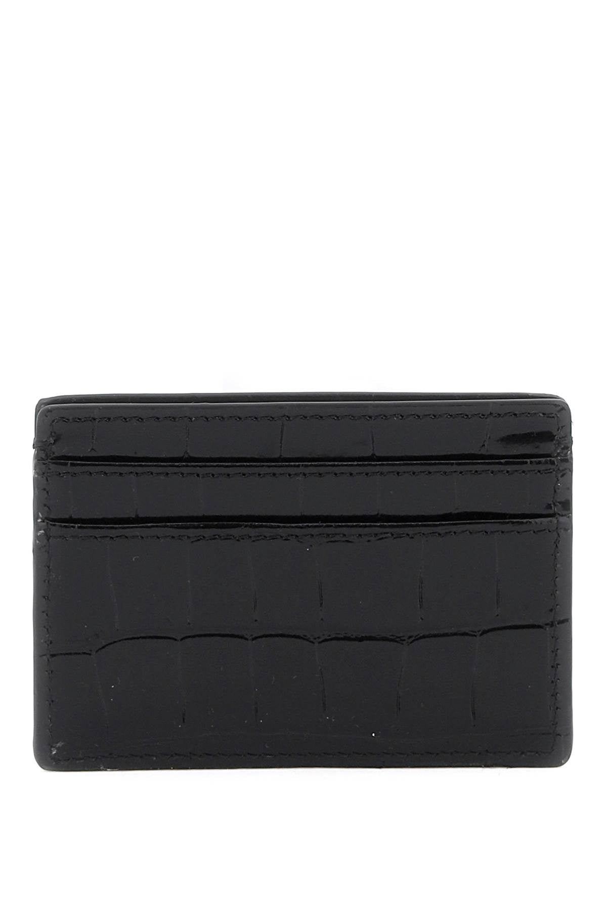 medusa biggie croco-embossed cardholder