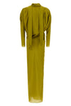 the balmain silk long-sleeved dress embodies sculptural elegance through a maste