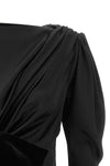 the balmain silk midi dress stands out for its sartorial construction that enhan