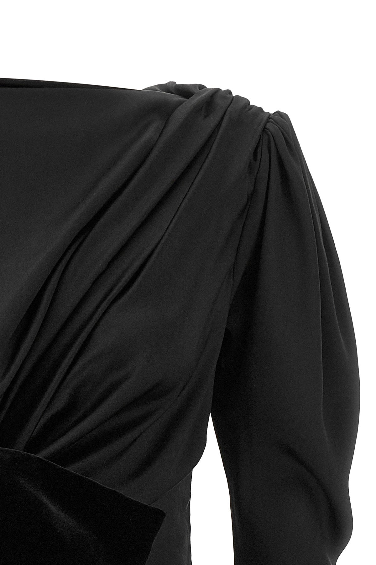 the balmain silk midi dress stands out for its sartorial construction that enhan