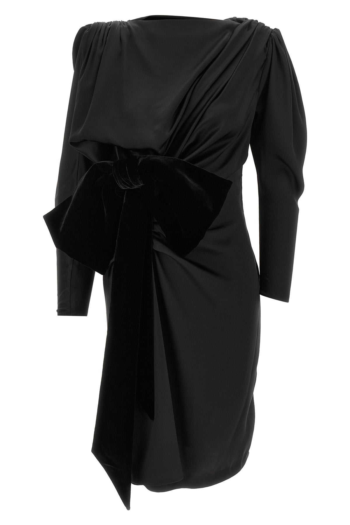 the balmain silk midi dress stands out for its sartorial construction that enhan