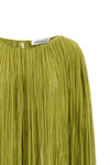 long the pleated dress cape dress in wrinkled silk pleat