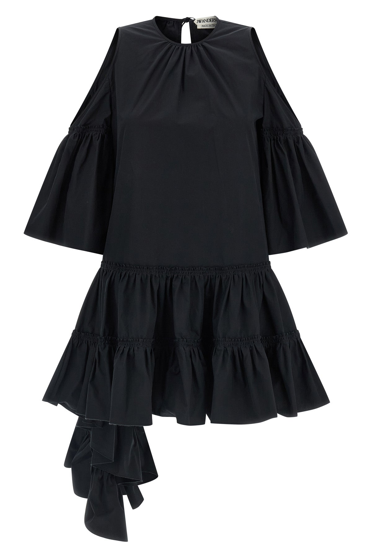 ruffles cotton popelin midi dress