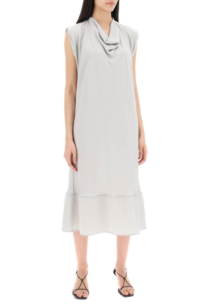 midi dress with diagonal cut in