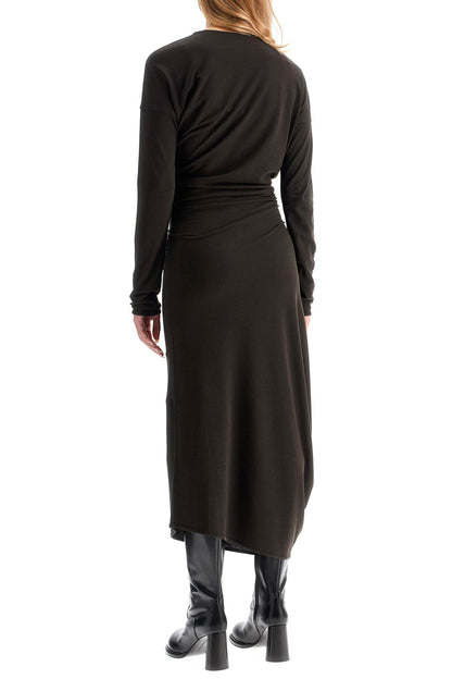 long-sleeved twisted dress