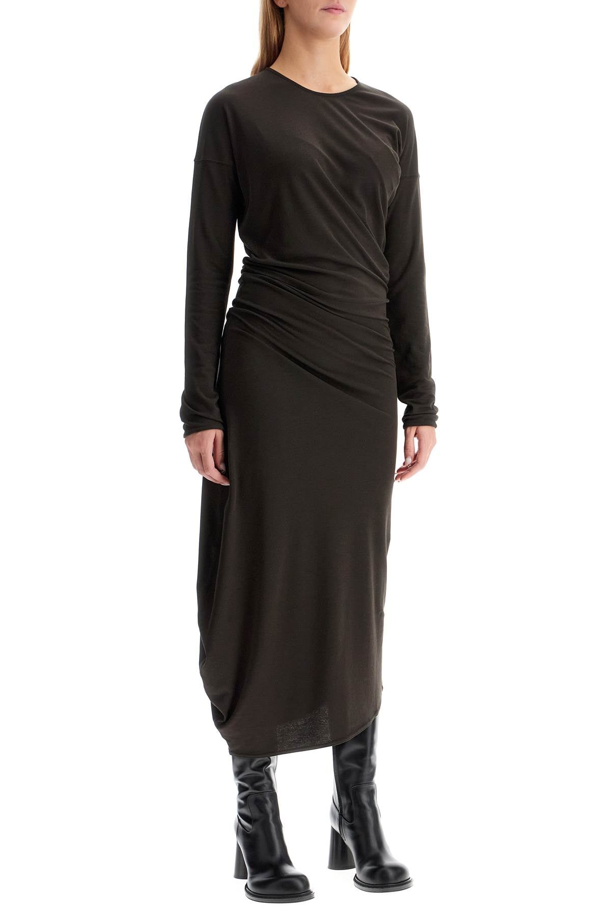 long-sleeved twisted dress