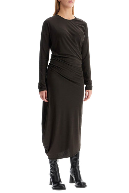 long-sleeved twisted dress