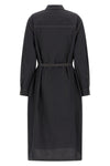 asymmetrical shirt slightly wrinkled cotton crêpe midi dress