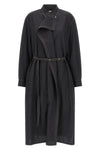 asymmetrical shirt slightly wrinkled cotton crêpe midi dress