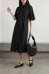 tube washed cotton and silk midi dress