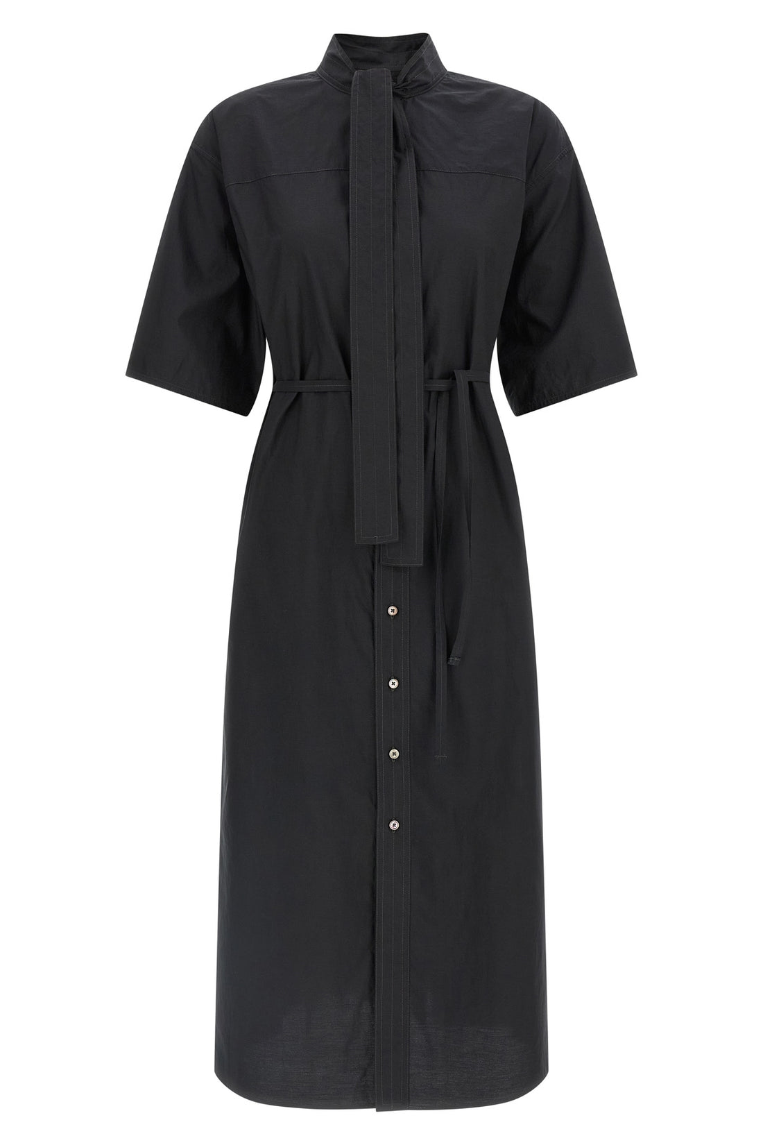 LEMAIRE 34 tube washed cotton and silk midi dress