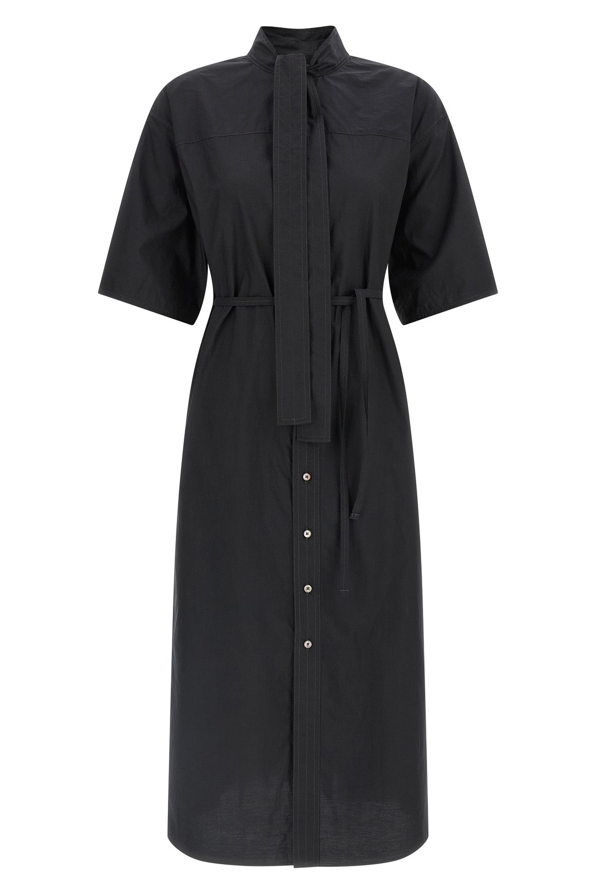 tube washed cotton and silk midi dress