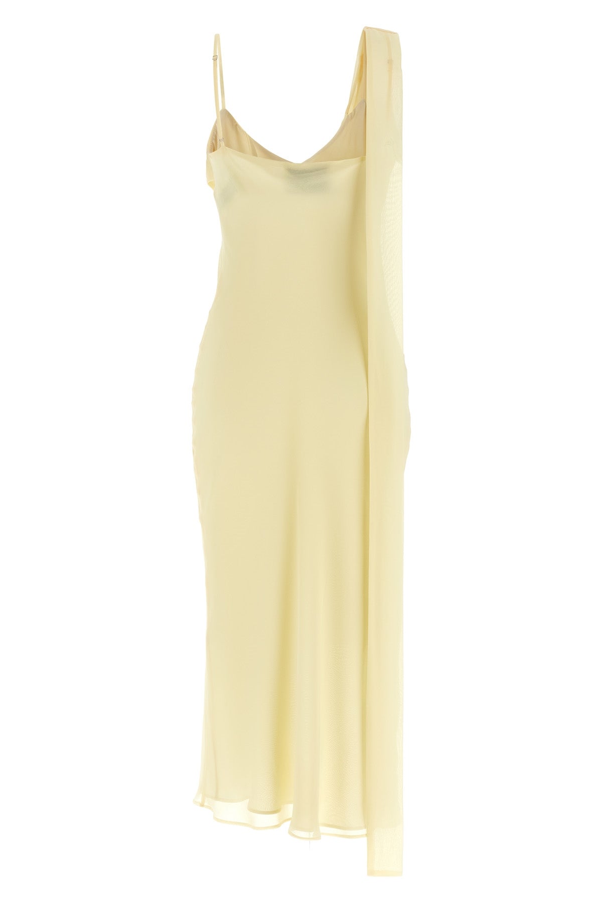 long swing dress in crêpe de chine