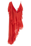 long rumba dress in lightweight silk crêpe georgette