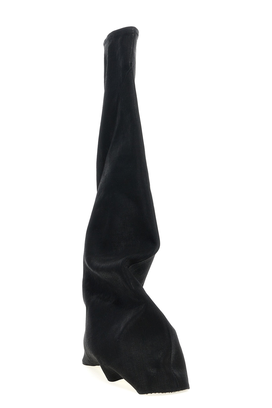 DRKSHDW 36 fetish lightweight denim boots in overdyed stretch foil