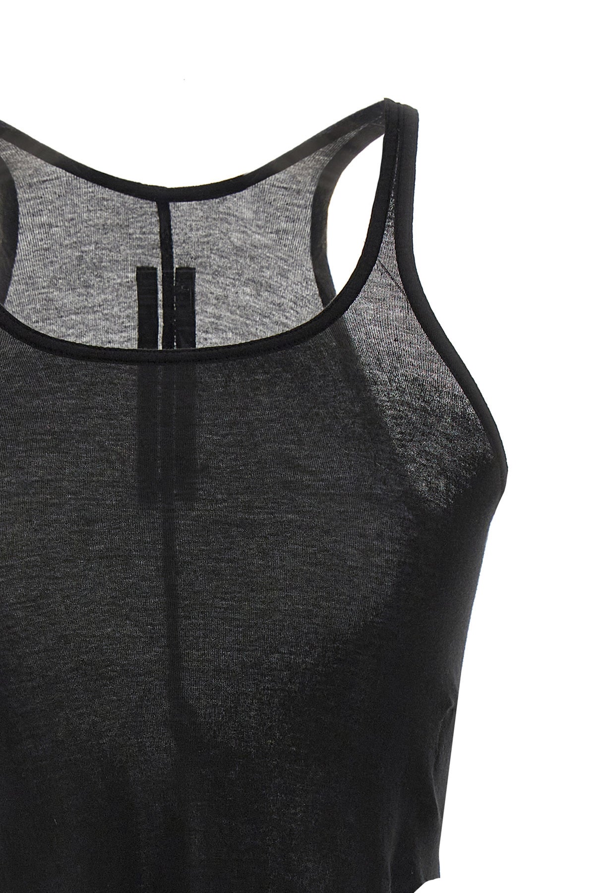 basic tank top in semi-transparent cotton