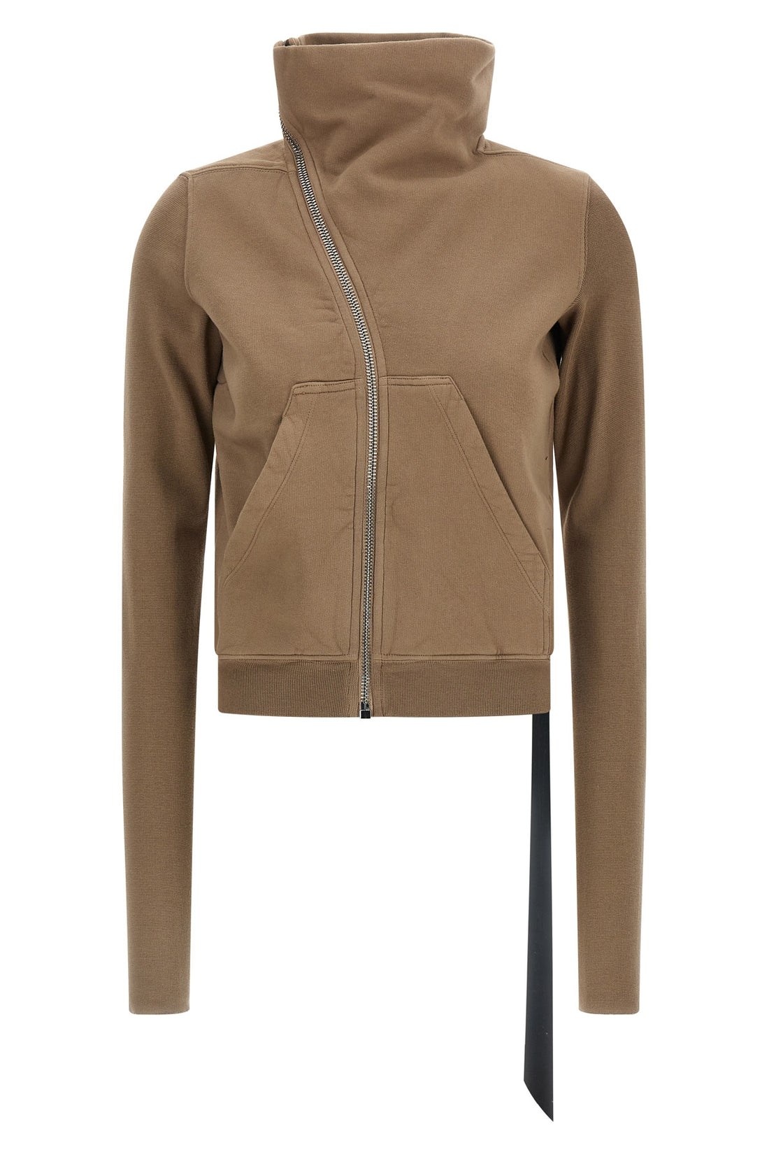 DRKSHDW L mountain sweat cropped cotton fleece sweatshirt