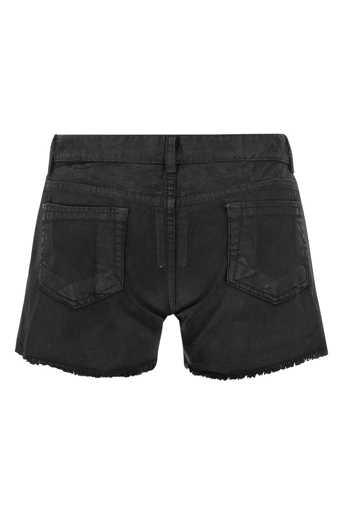 DRKSHDW 27 lana cut offs shorts in used-effect garment-dyed cotton denim