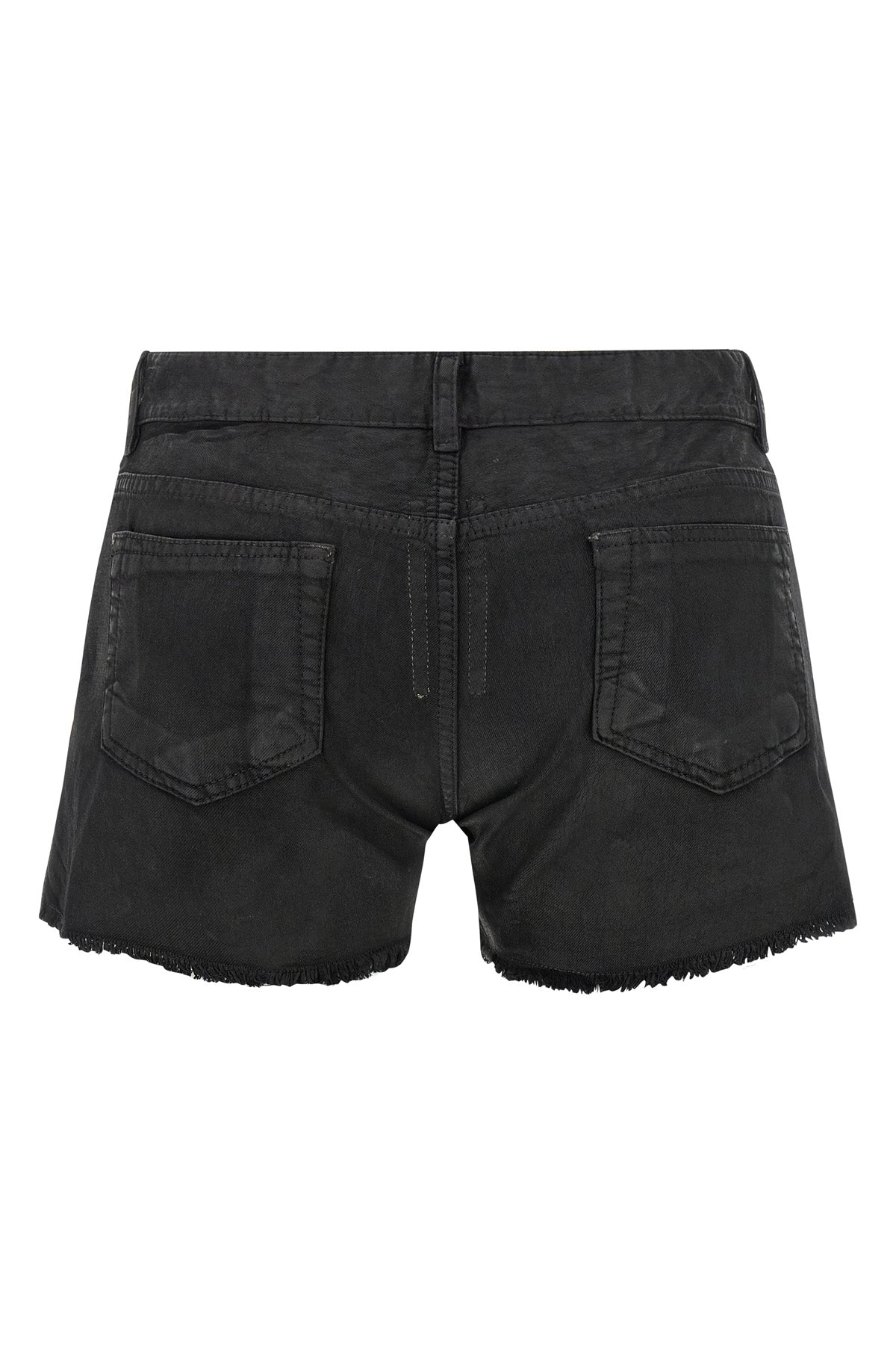 lana cut offs shorts in used-effect garment-dyed cotton denim