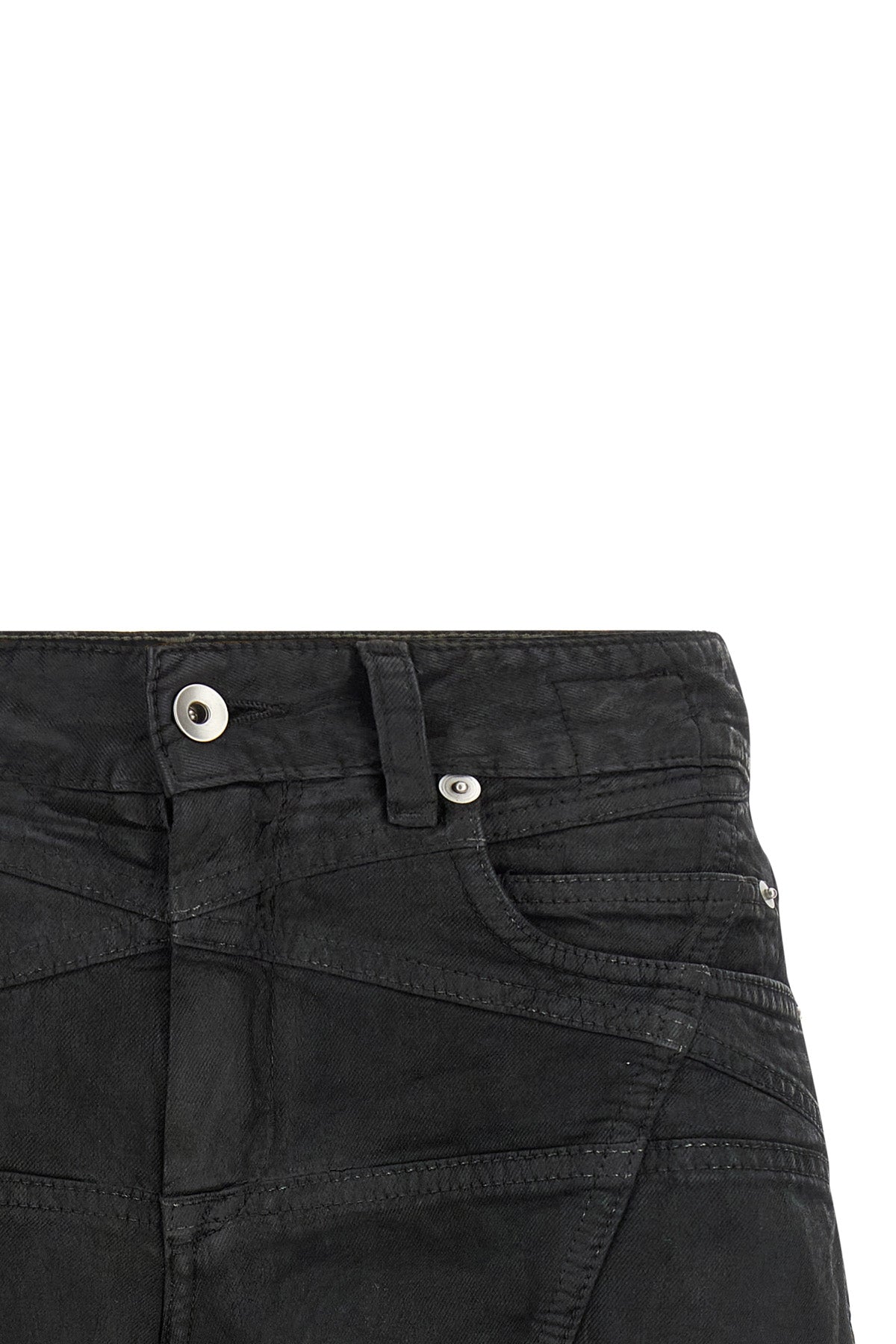 lana cut offs shorts in used-effect garment-dyed cotton denim
