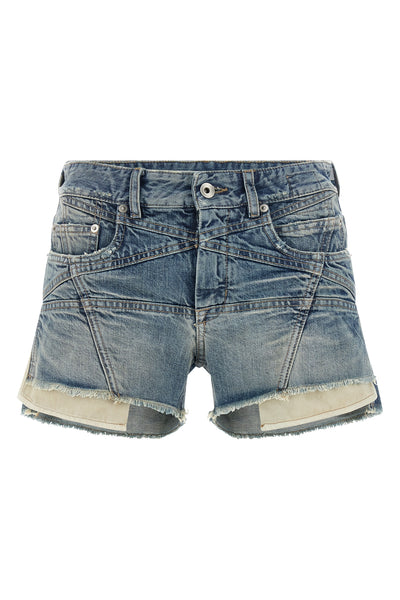 lana cut offs shorts in used-effect stone-washed cotton denim